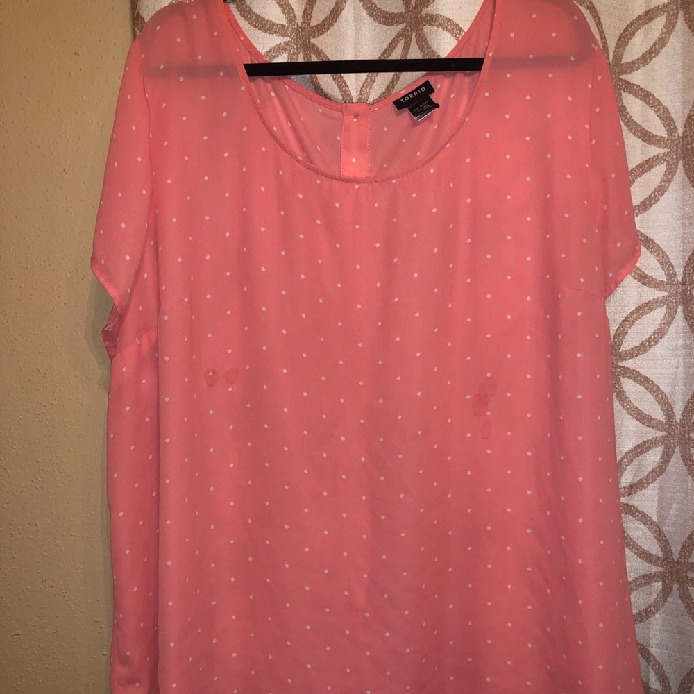 Torrid button back short sleeve blouse